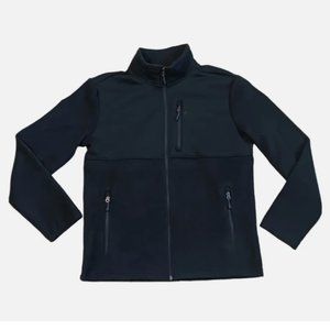 FREE COUNTRY mens Jacket Jet Black Zip-Up Hang Out Fleece Size Small